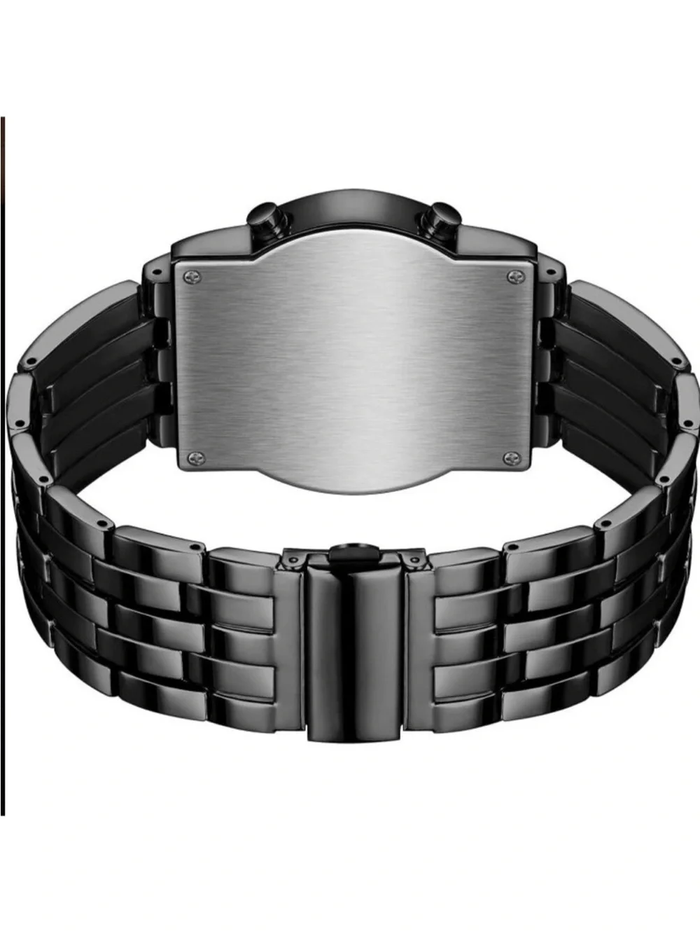 Men's Black Blue Analog Quartz Bracelet Waterproof Binary Matrix Digital Watch